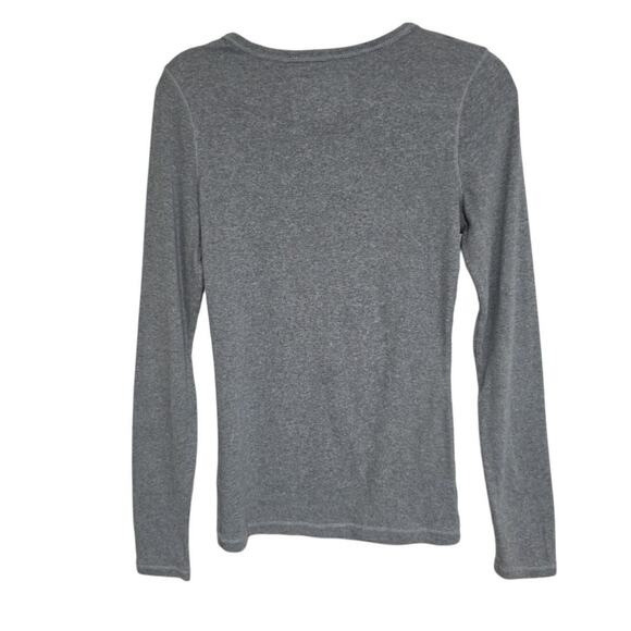 Abercrombie & Fetch Sz L Gray Logo Y2K 90s Preppy Pullover Long Sleeve Top - Picture 3 of 11